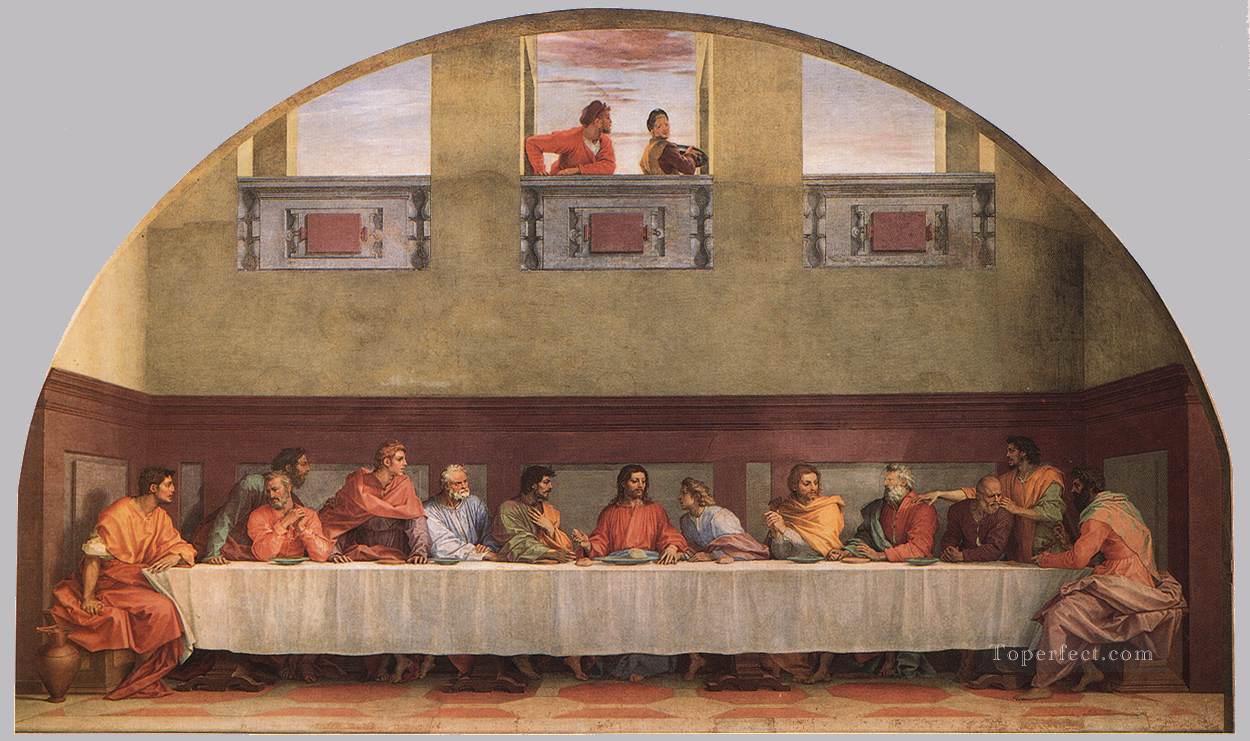 Das Abendmahl Renaissance Manierismus Andrea del Sarto Religiosen Christentum Ölgemälde